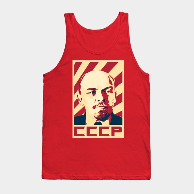 Vladimir Lenin CCCP Retro Propaganda Tank Top by Nerd_art